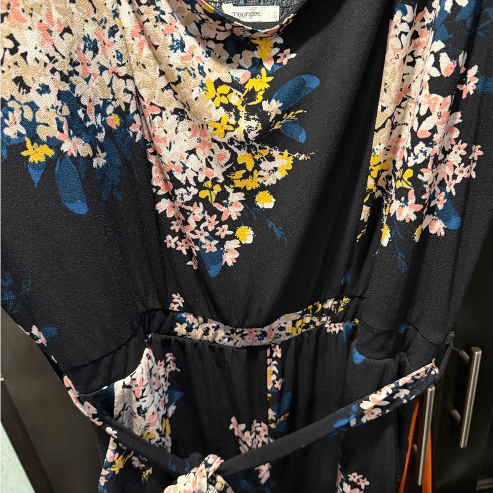 Maurices Black Floral Jumpsuit Stretch - Picture 7 of 10